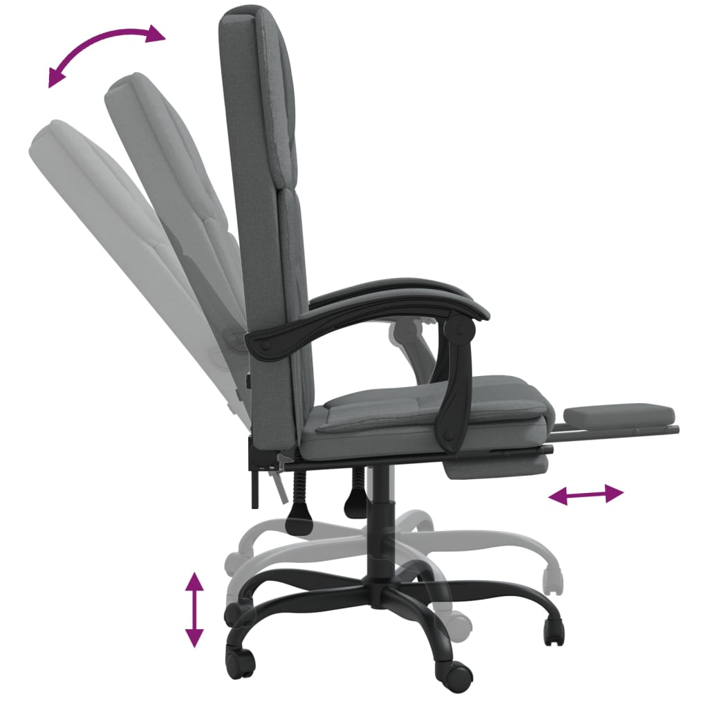 Fauteuil inclinable de bureau Gris foncé Tissu