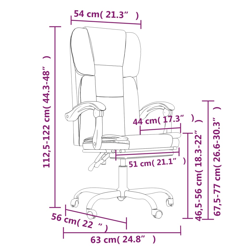 Fauteuil inclinable de bureau Gris foncé Tissu