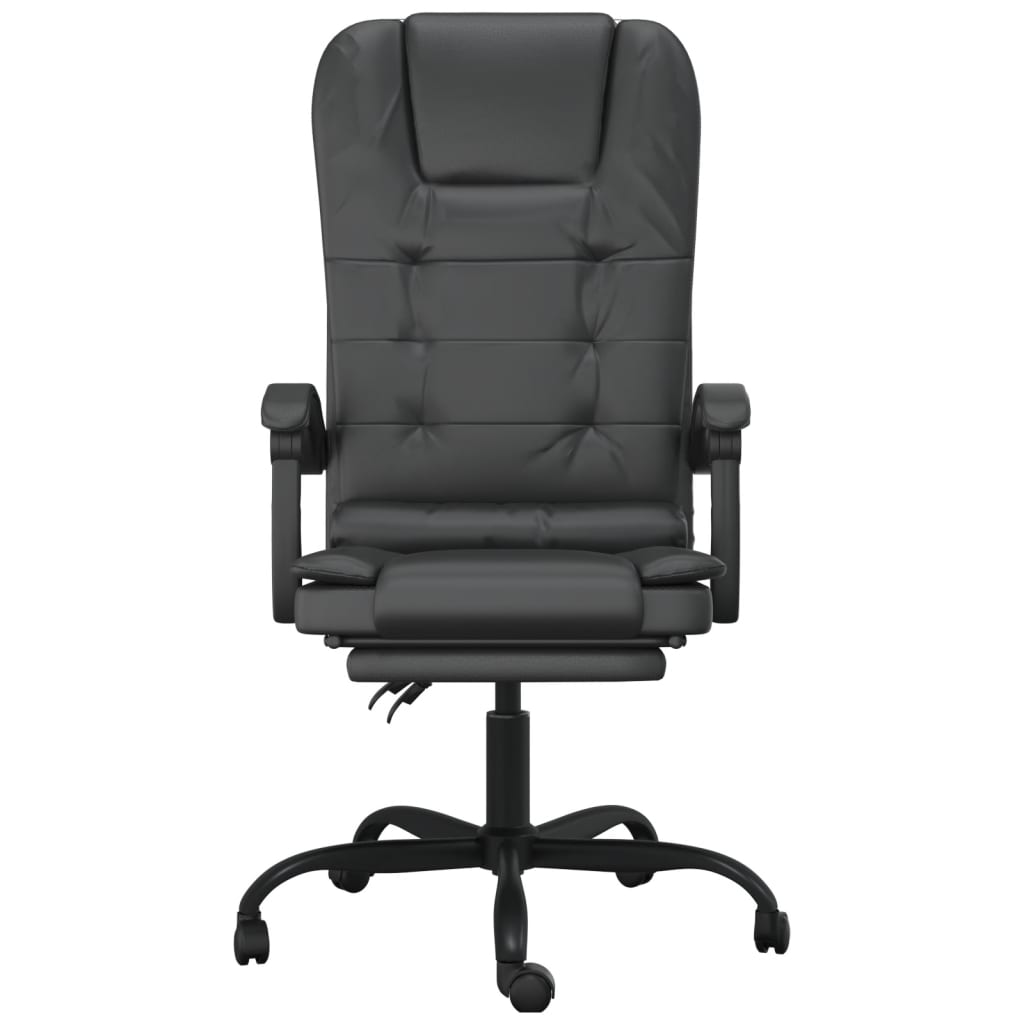 Fauteuil de massage inclinable de bureau Noir Similicuir