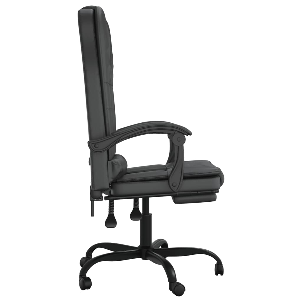 Fauteuil de massage inclinable de bureau Noir Similicuir