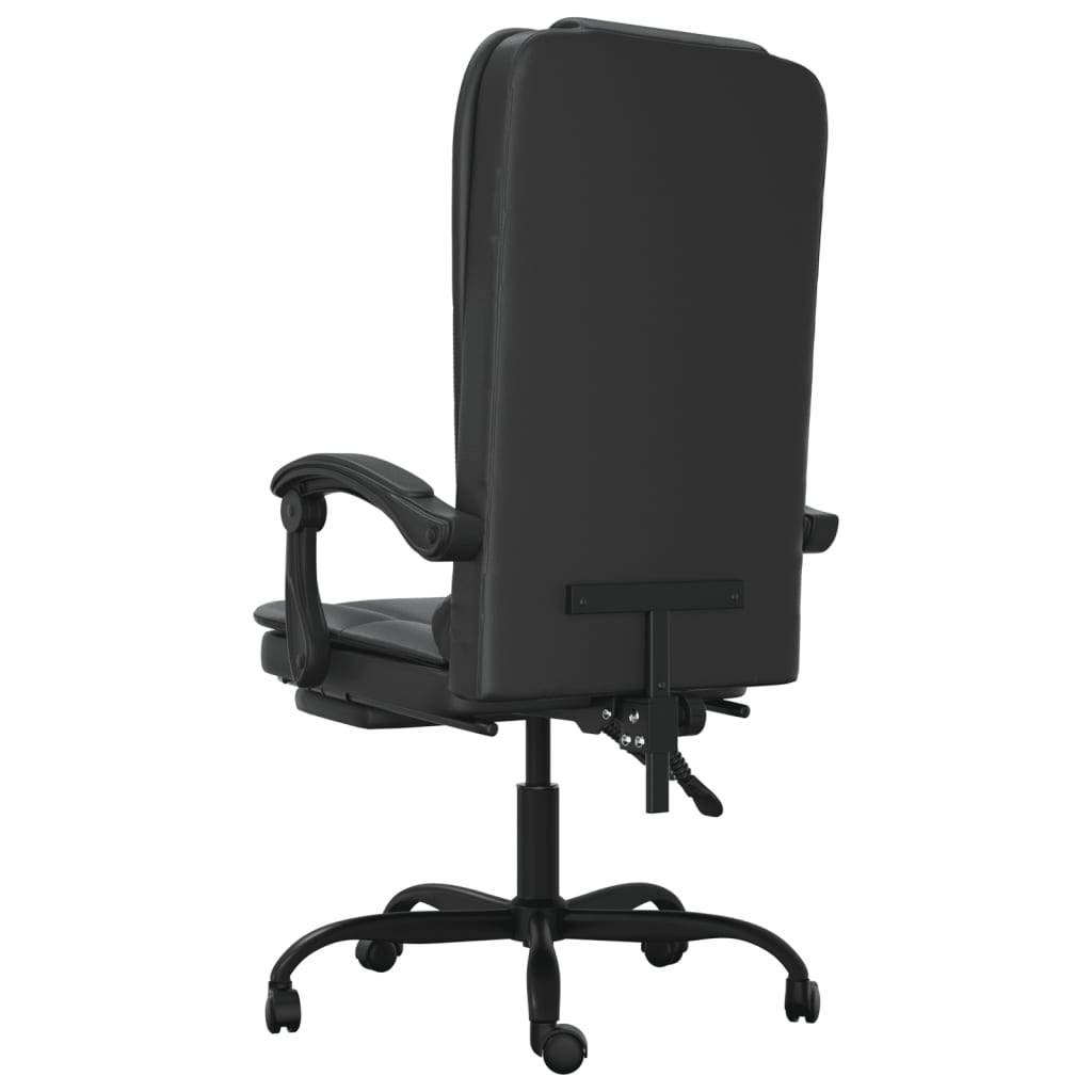 Fauteuil de massage inclinable de bureau Noir Similicuir