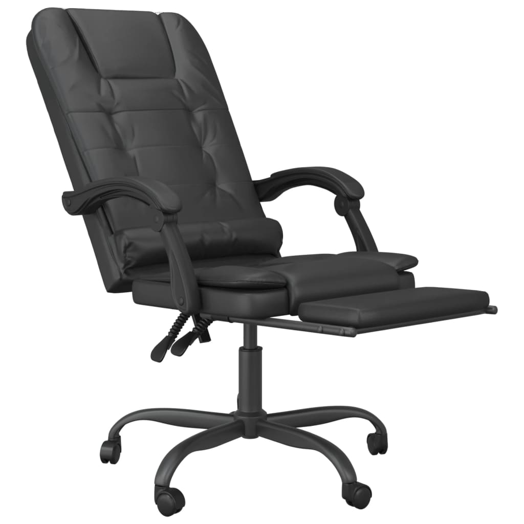 Fauteuil de massage inclinable de bureau Noir Similicuir