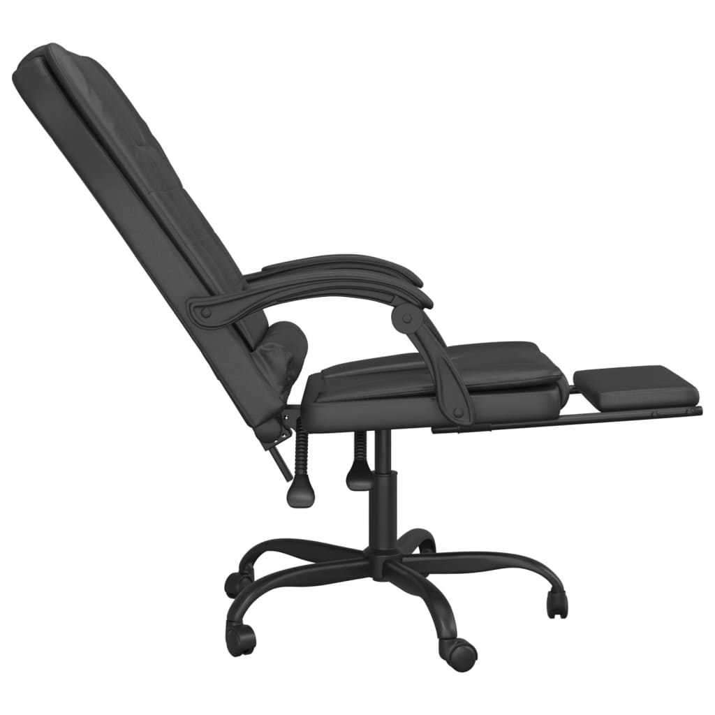 Fauteuil de massage inclinable de bureau Noir Similicuir