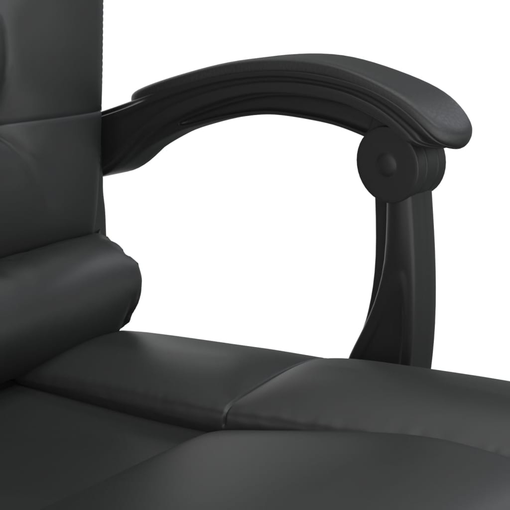 Fauteuil de massage inclinable de bureau Noir Similicuir
