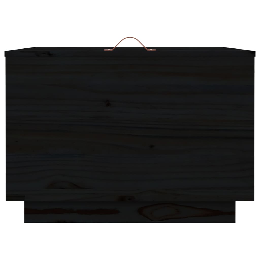 Boîtes de rangement et couvercles 3 pcs Noir Bois massif de pin