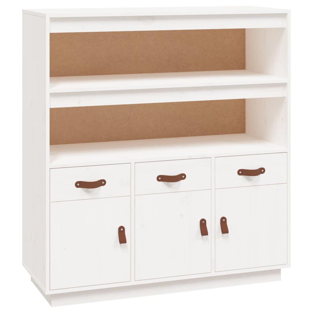 Buffet haut Blanc 100x40x108,5 cm Bois massif de pin