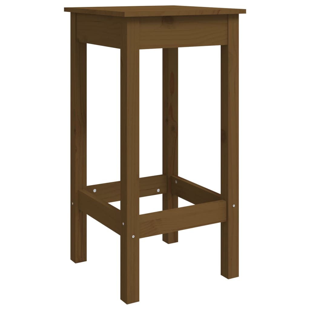 Chaises de bar 2 pcs Marron miel 40x40x78 cm Bois de pin solide