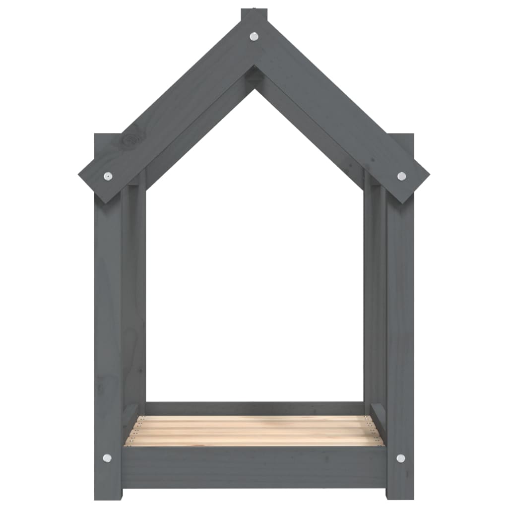 Lit pour chien Gris 61x50x70 cm Bois de pin solide