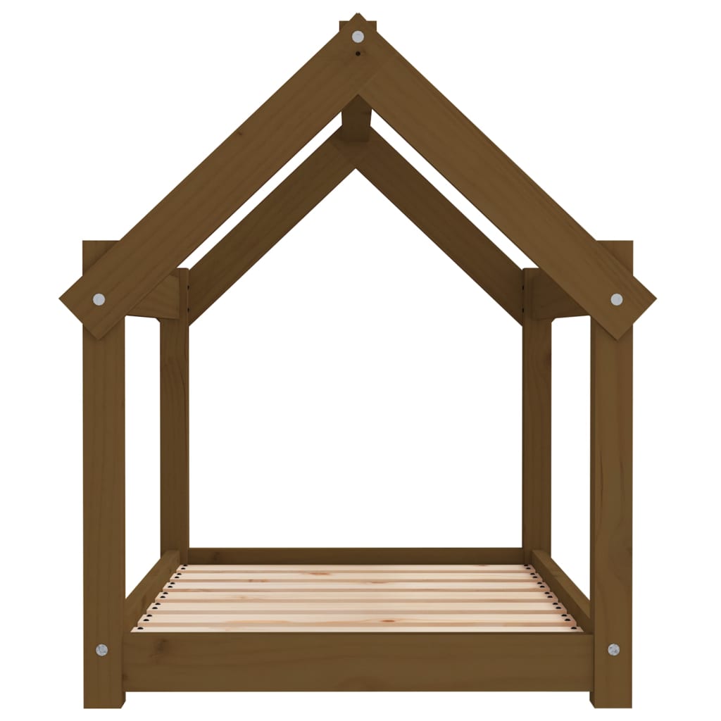 Lit pour chien Marron miel 81x60x70 cm Bois de pin solide