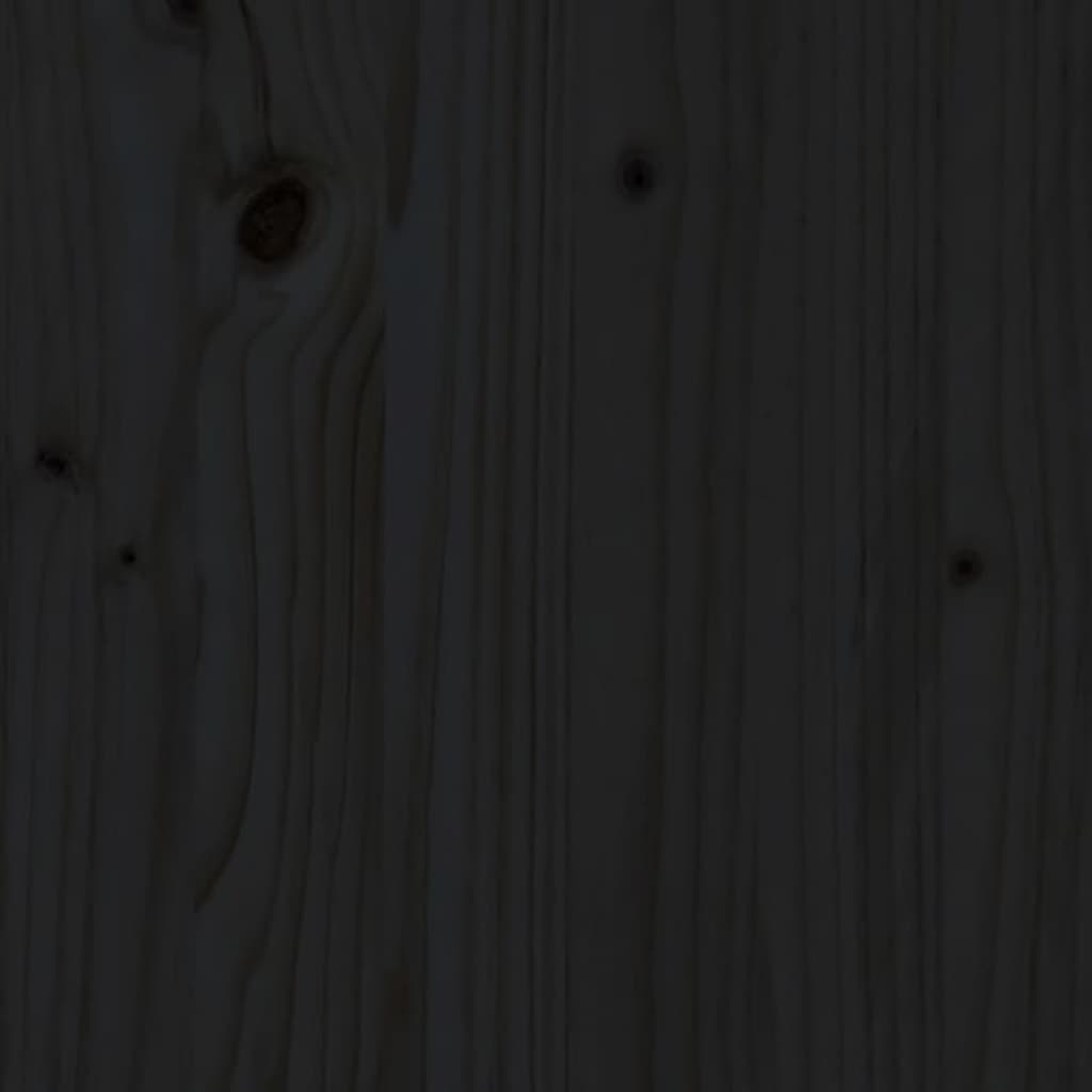 Lit pour chien Noir 65,5x43x70 cm Bois de pin solide