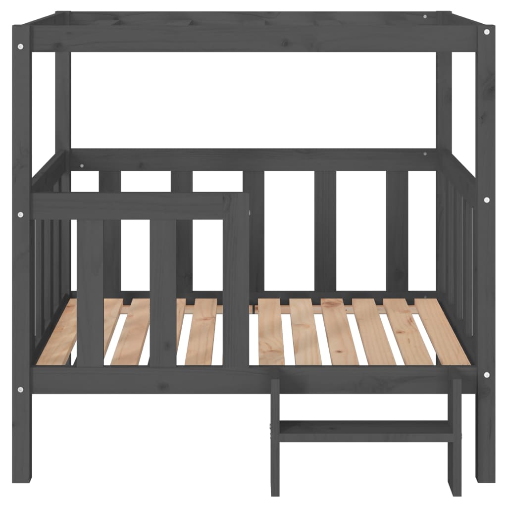 Lit pour chien Gris 105,5x83,5x100 cm Bois de pin solide