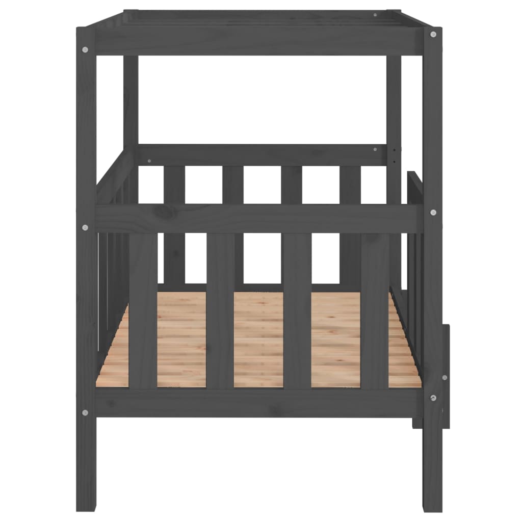 Lit pour chien Gris 105,5x83,5x100 cm Bois de pin solide