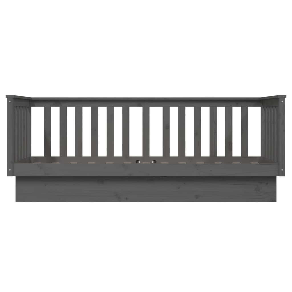 Lit de jour Gris 75x190 cm Bois de pin massif
