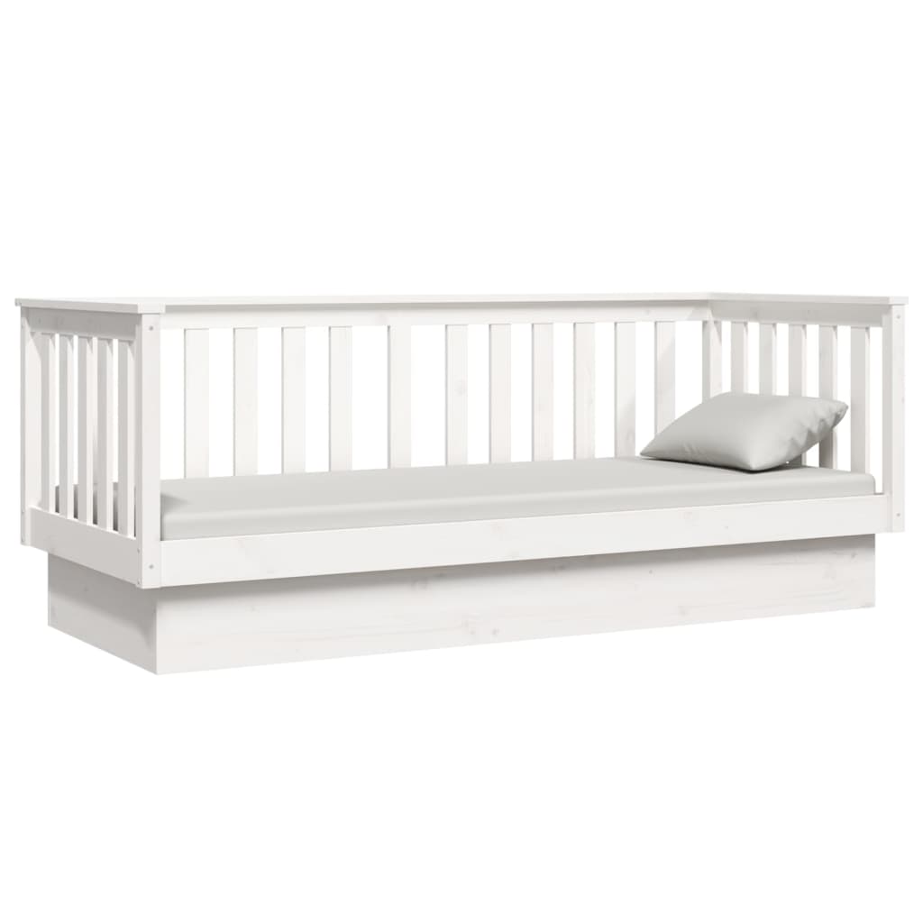 Lit de jour Blanc 90x190 cm Bois de pin massif