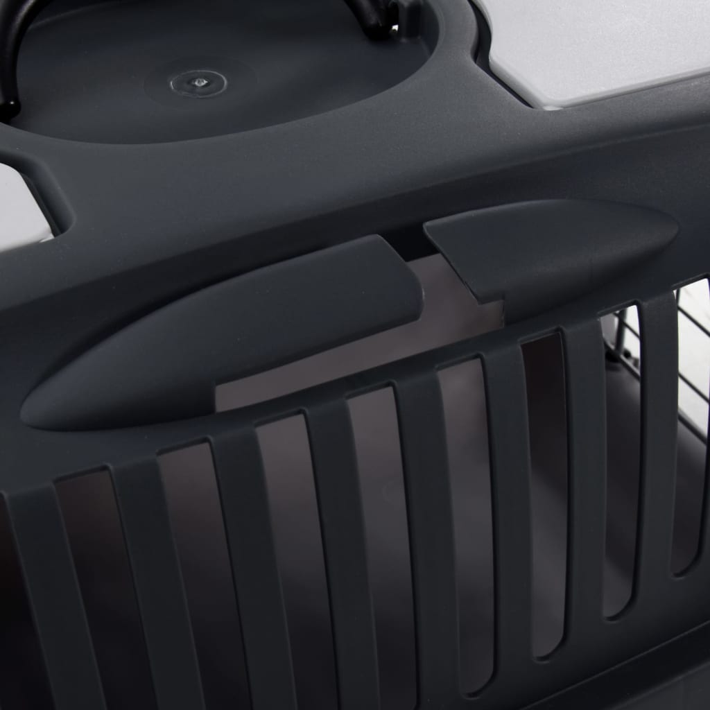 Cage de transport animaux de compagnie Gris noir 61x40x38 cm PP