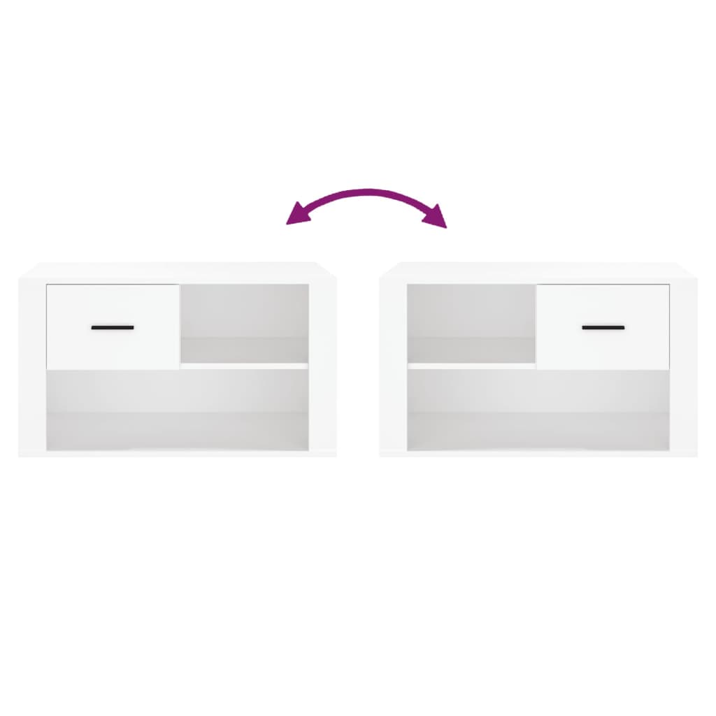 Armoire à chaussures Blanc 80x35x45 cm Bois d'ingénierie