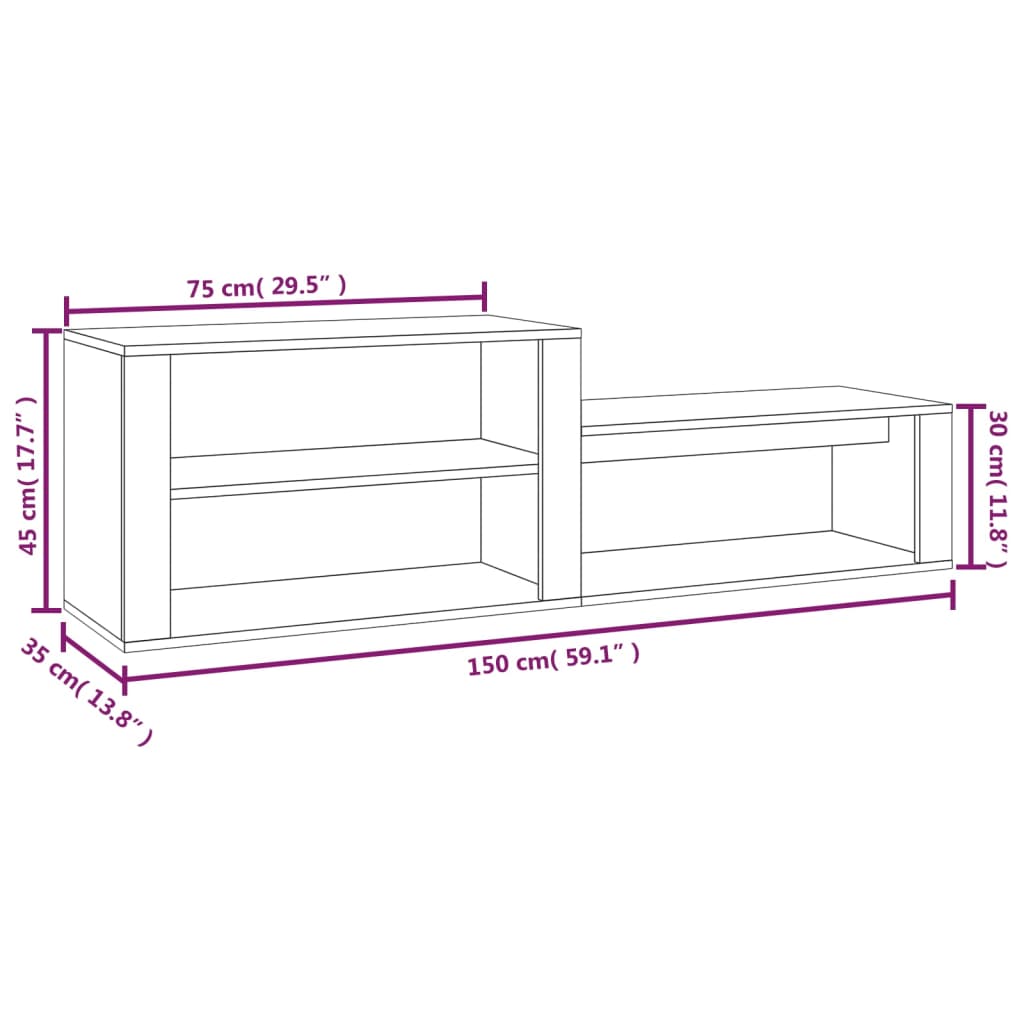 Armoire à chaussures Blanc 150x35x45 cm Bois d'ingénierie