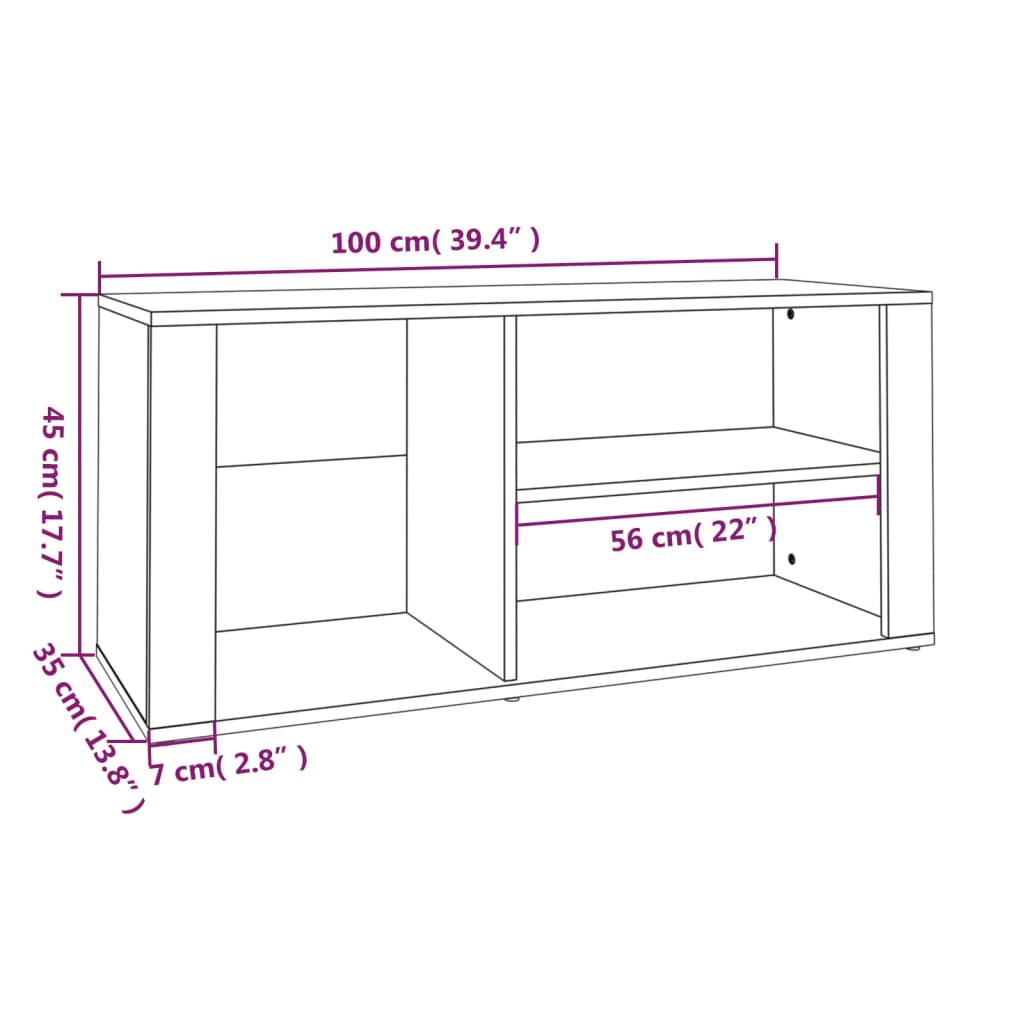 Armoire à chaussures Blanc 100x35x45 cm Bois d'ingénierie