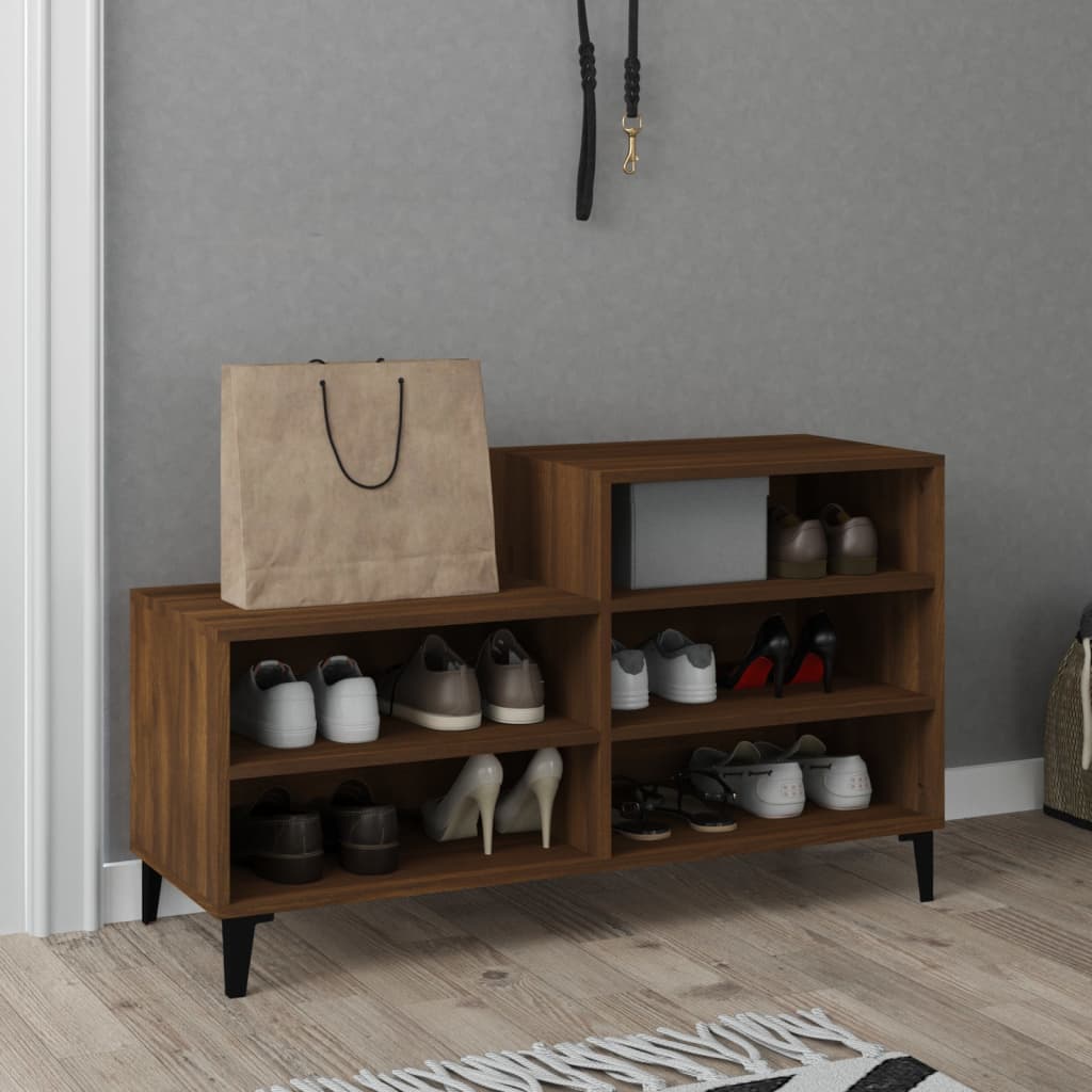 Armoire à chaussures Chêne marron 102x36x60cm Bois d'ingénierie