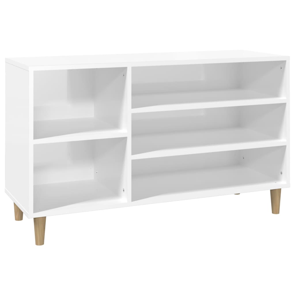 Armoire à chaussure Blanc brillant 102x36x60 cm Bois ingénierie