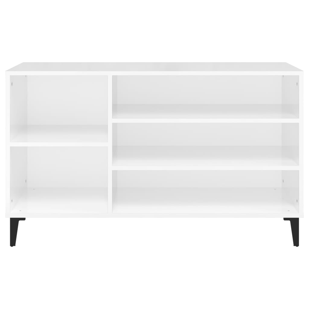 Armoire à chaussure Blanc brillant 102x36x60 cm Bois ingénierie