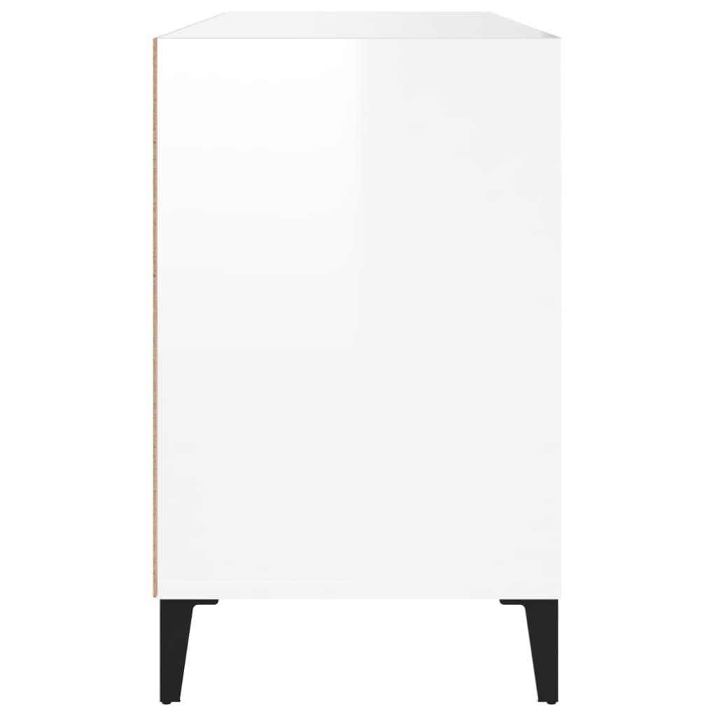 Armoire à chaussure Blanc brillant 102x36x60 cm Bois ingénierie
