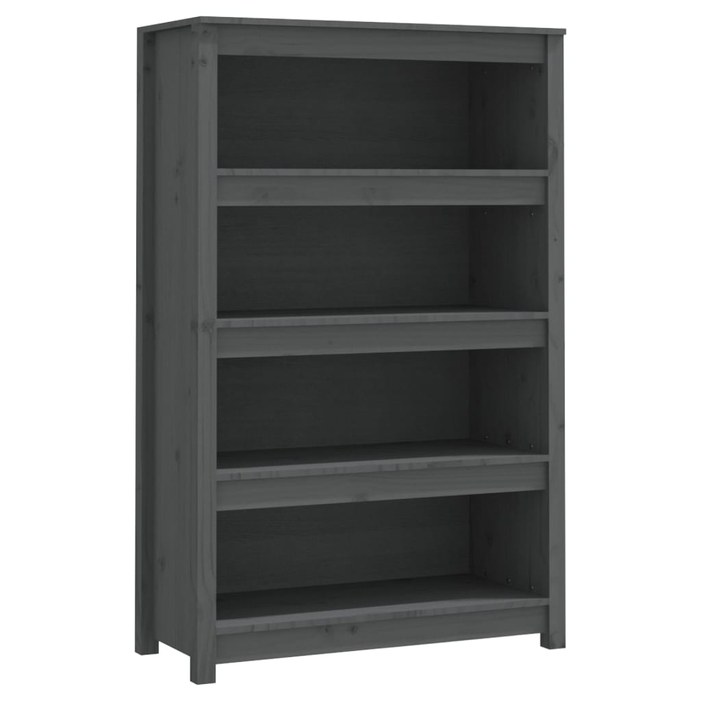 Bibliothèque Gris 80x35x126 cm Bois de pin massif