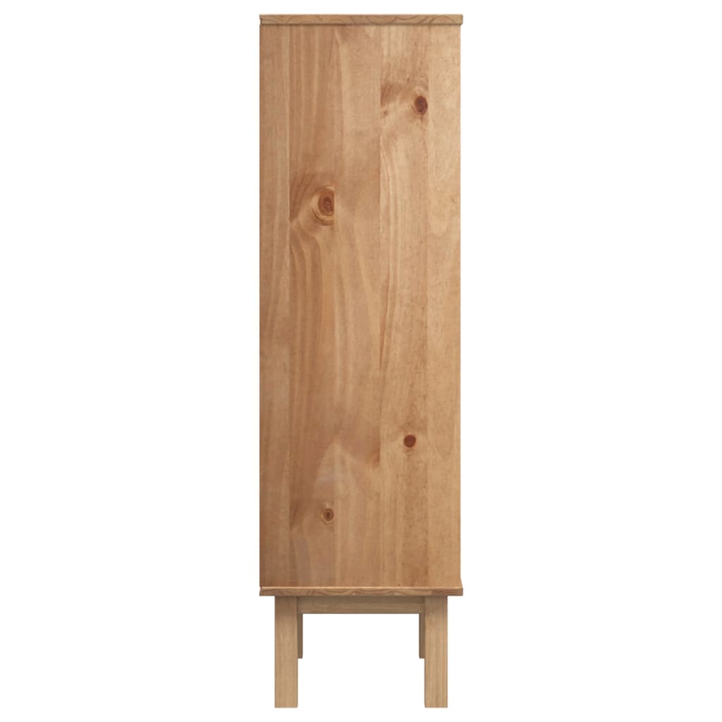 Armoire à chaussures 3 tiroirs Marron et gris Bois pin massif