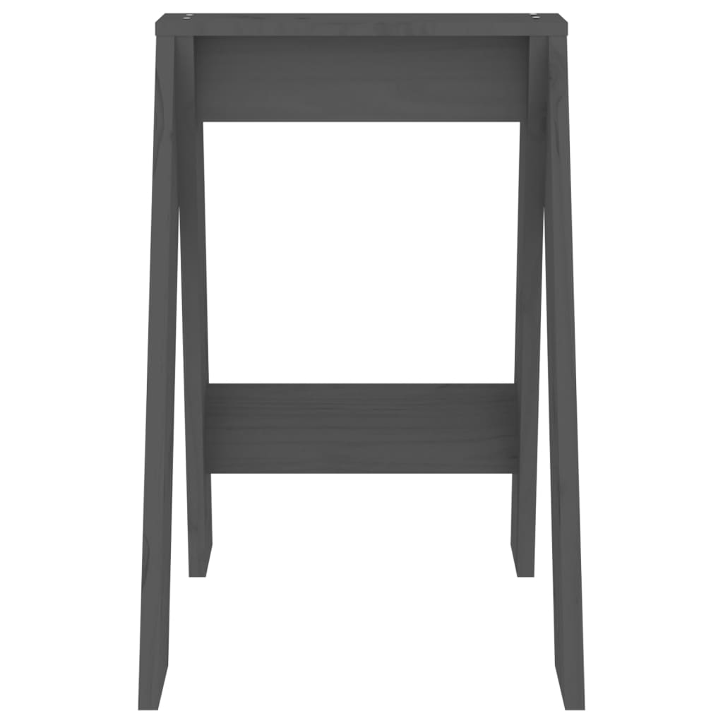Tabourets lot de 2 gris 40x40x60 cm bois massif de pin
