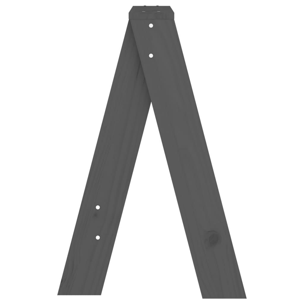 Tabourets lot de 2 gris 40x40x60 cm bois massif de pin
