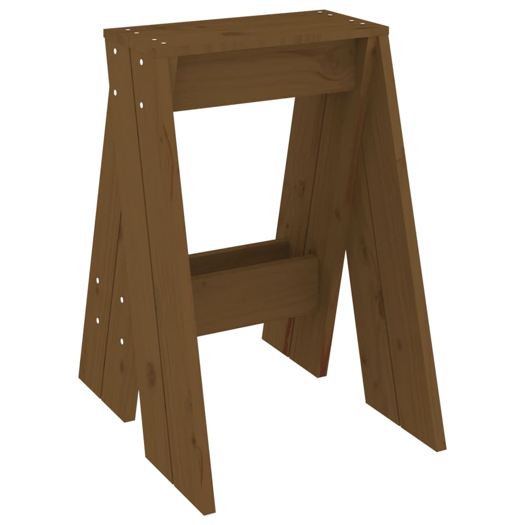 Tabourets lot de 2 marron miel 40x40x60 cm bois massif de pin