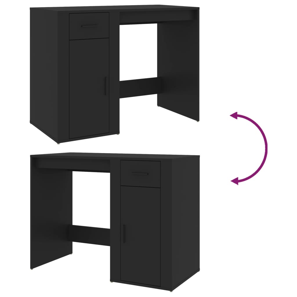 Bureau Noir 100x49x75 cm Bois d'ingénierie