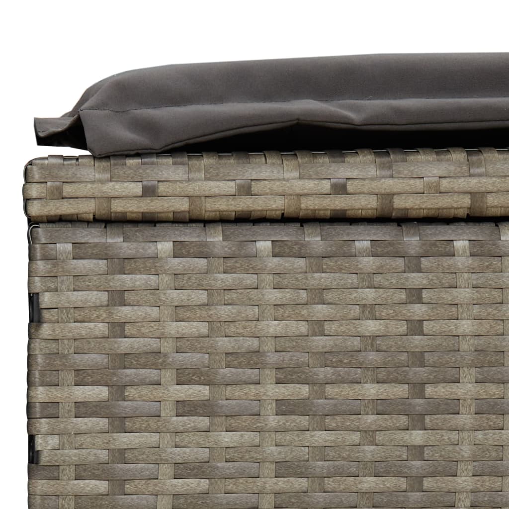 Transat avec toit pliable gris 213x63x97 cm résine tressée