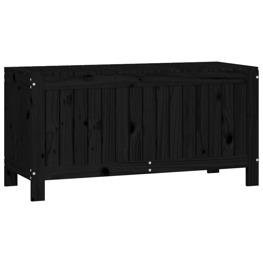 Boîte de rangement de jardin Noir 108x42,5x54cm Bois massif pin