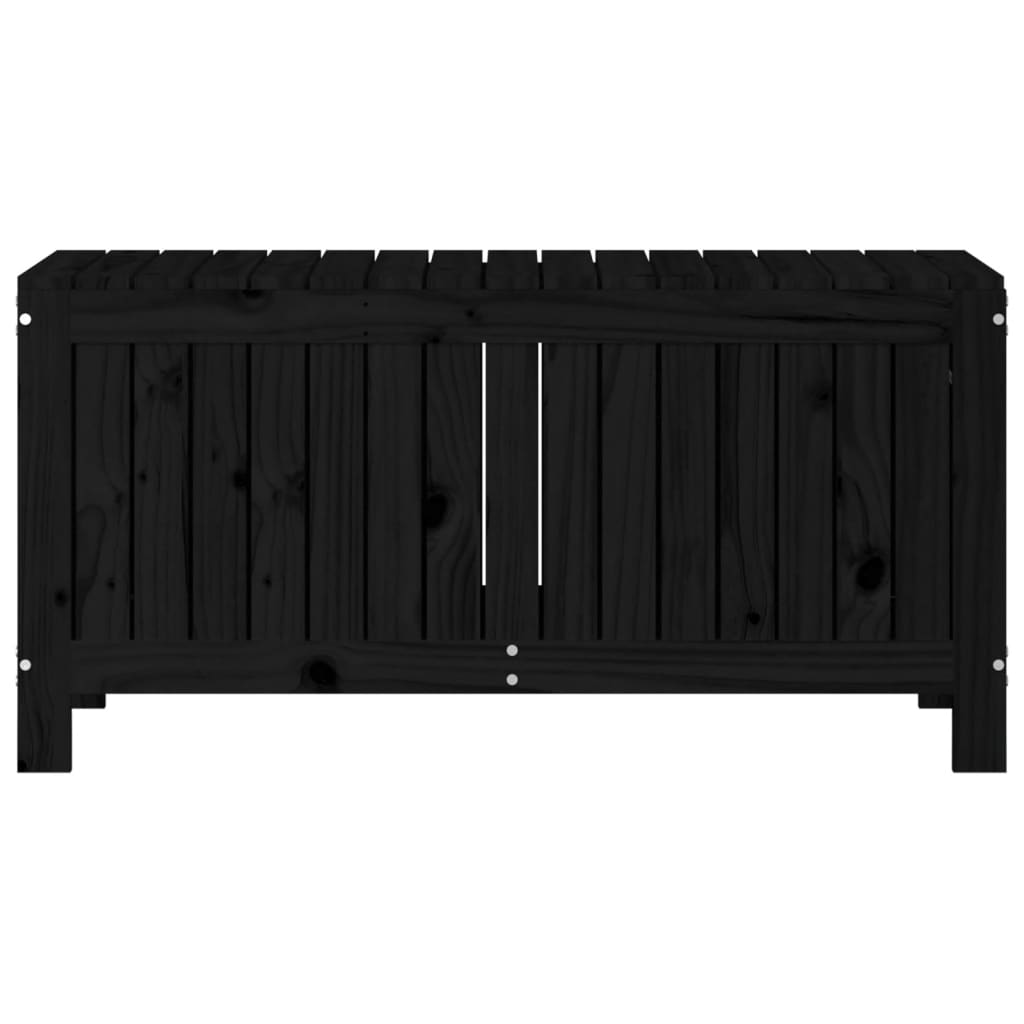 Boîte de rangement de jardin Noir 108x42,5x54cm Bois massif pin