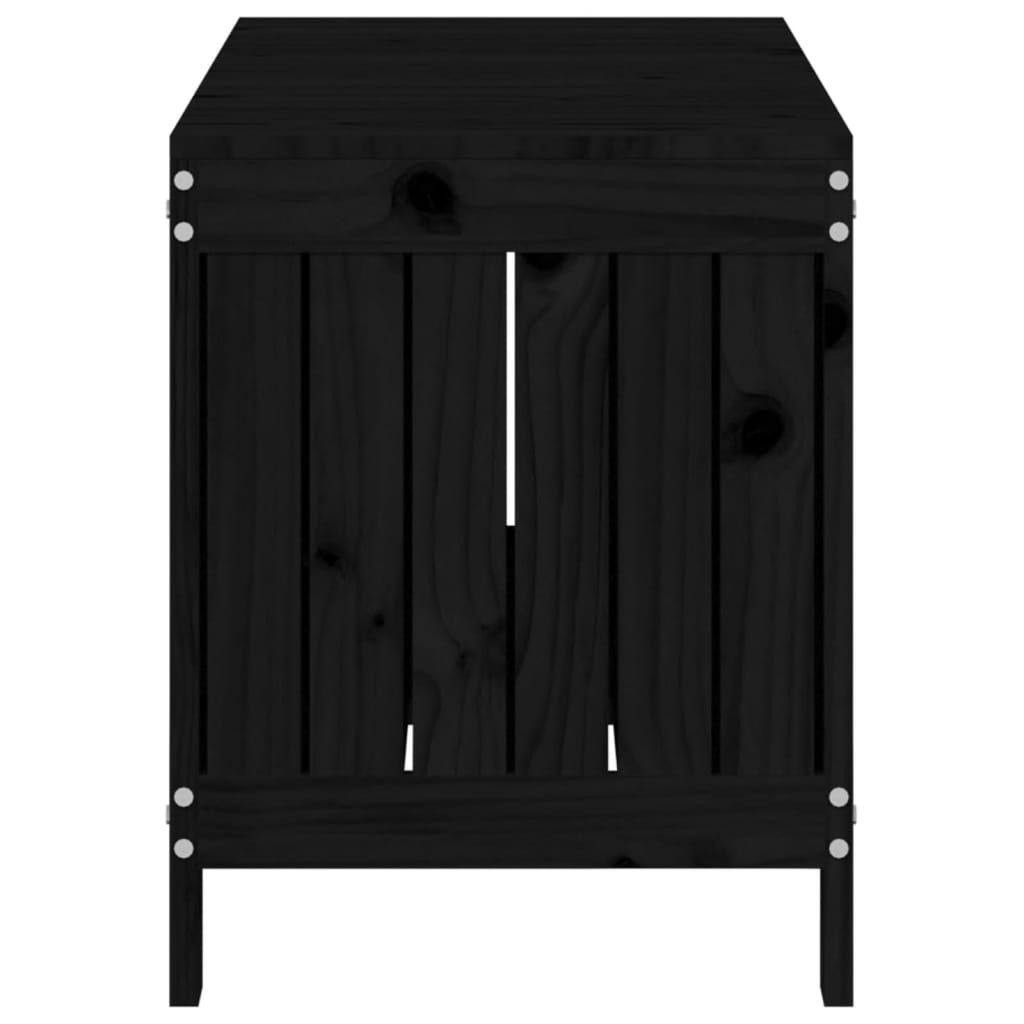 Boîte de rangement de jardin Noir 108x42,5x54cm Bois massif pin