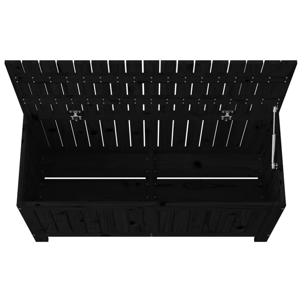 Boîte de rangement de jardin Noir 108x42,5x54cm Bois massif pin