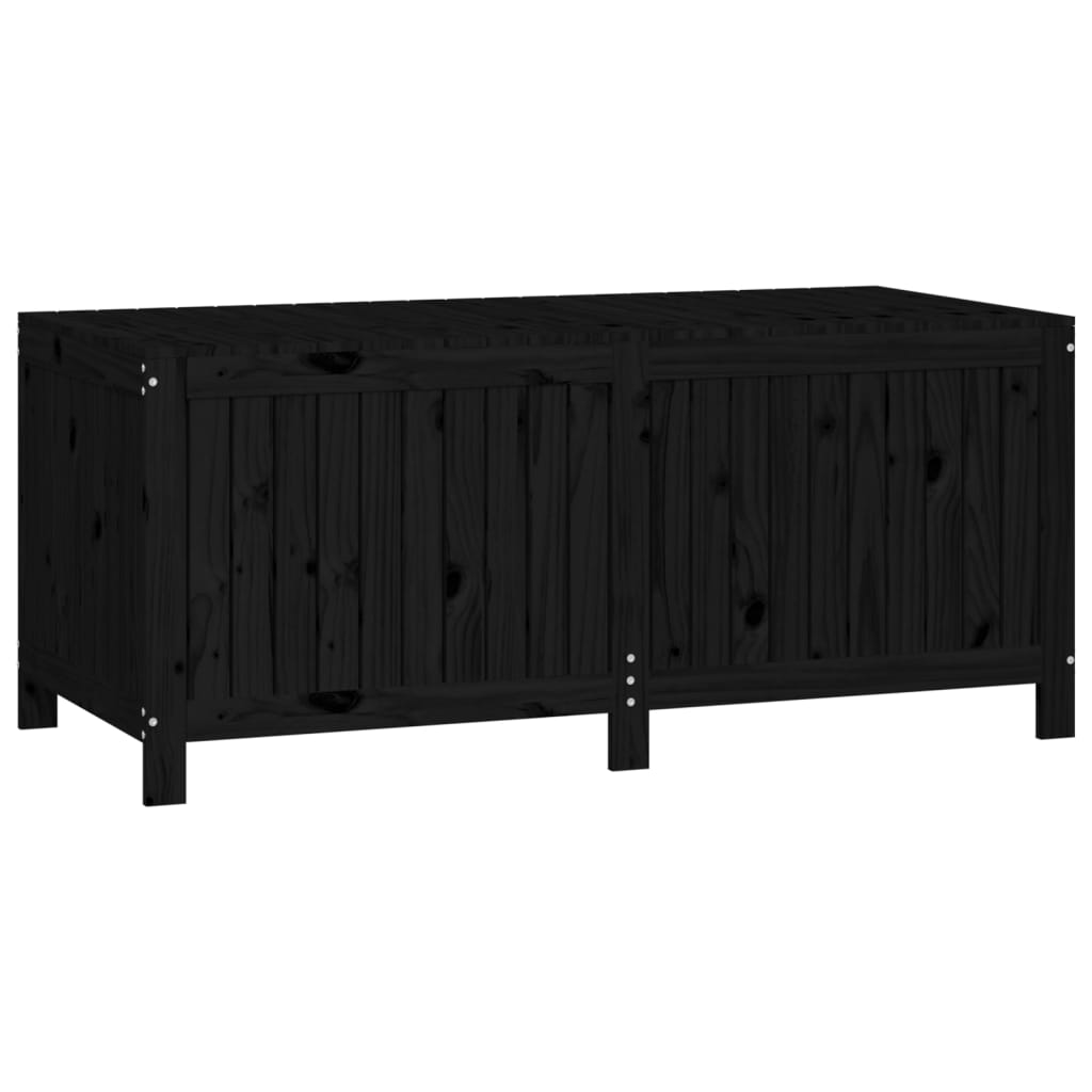 Boîte de rangement de jardin Noir 147x68x64 cm Bois massif pin