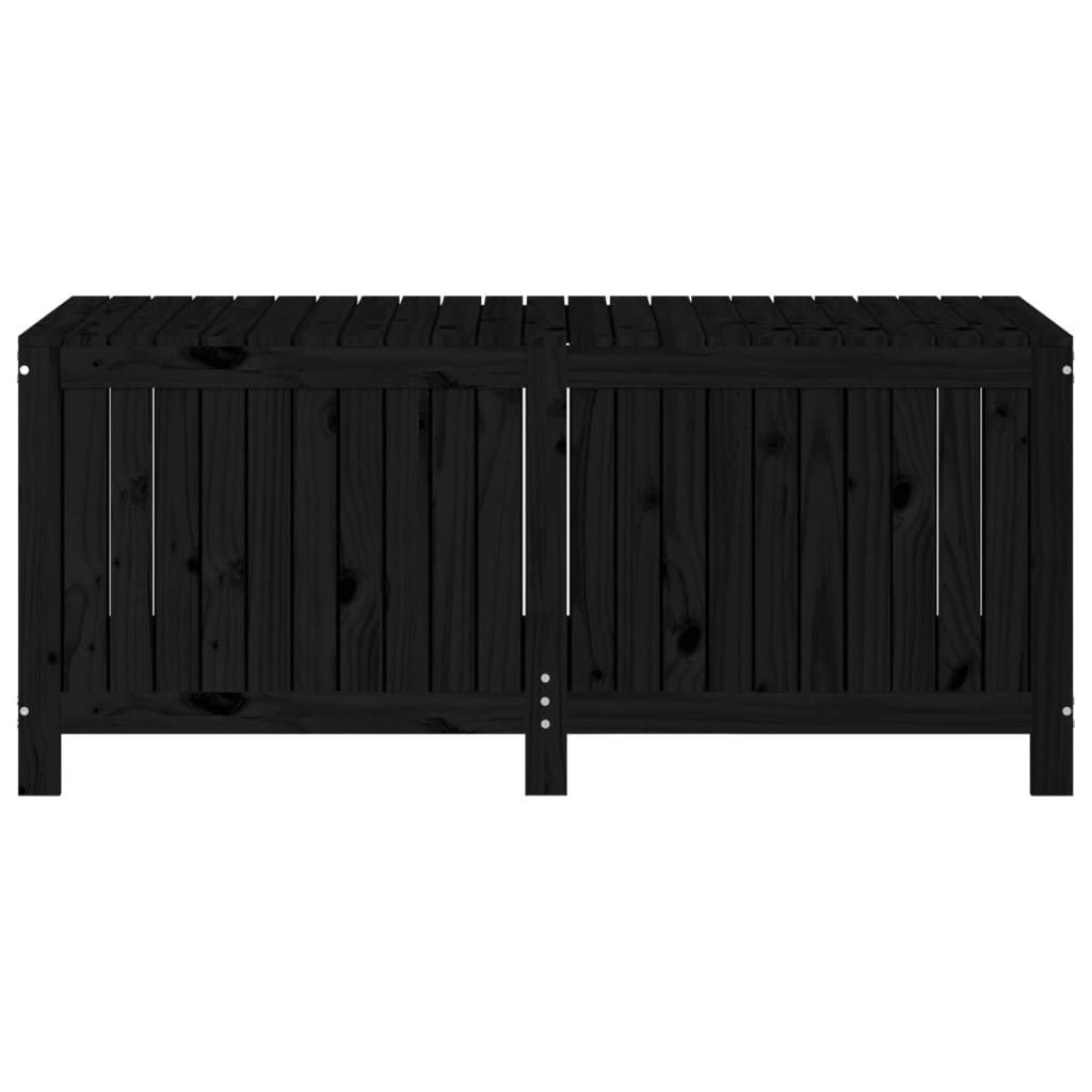 Boîte de rangement de jardin Noir 147x68x64 cm Bois massif pin