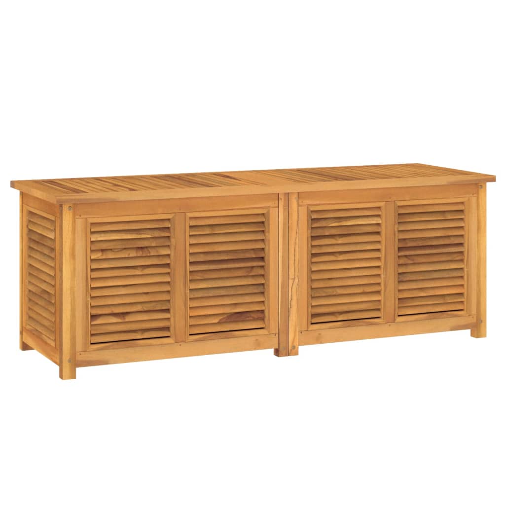 Boîte de rangement jardin et sac 150x50x53 cm bois massif teck