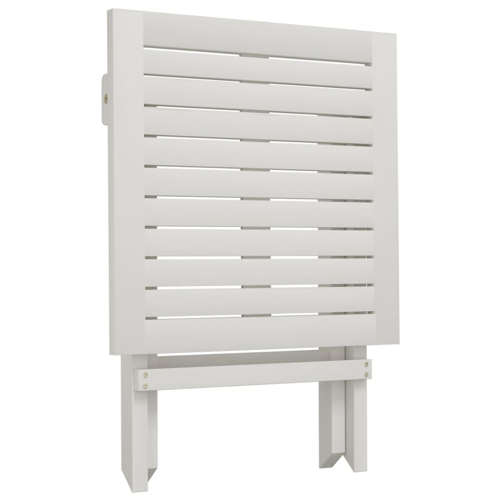 Chaise longue avec table blanc bois massif d'acacia