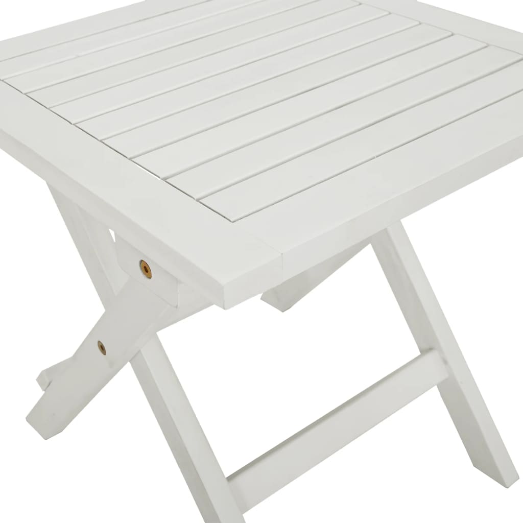 Chaise longue avec table blanc bois massif d'acacia