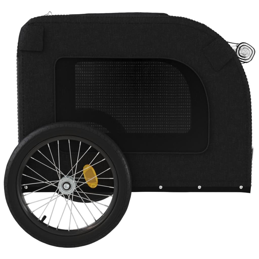Remorque de vélo pour chien noir tissu oxford et fer