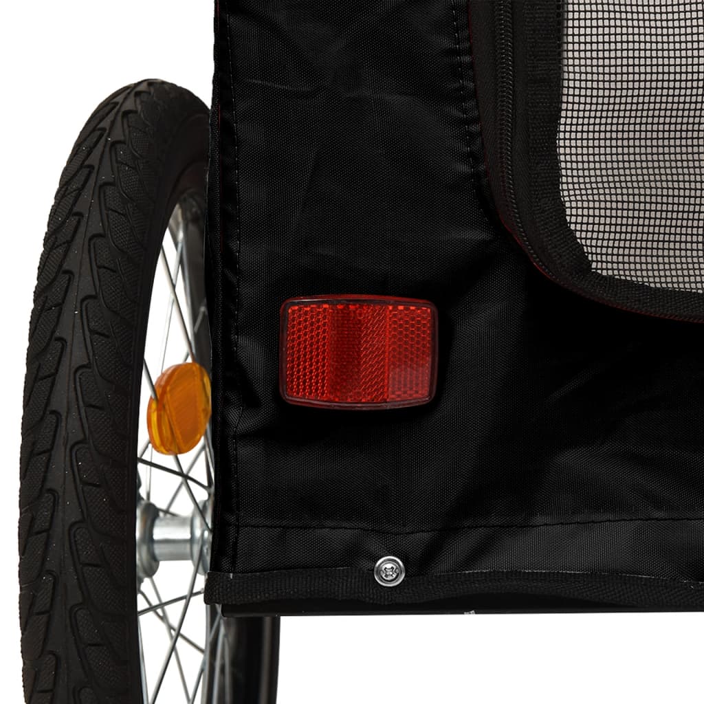 Remorque de vélo pour chien noir tissu oxford et fer