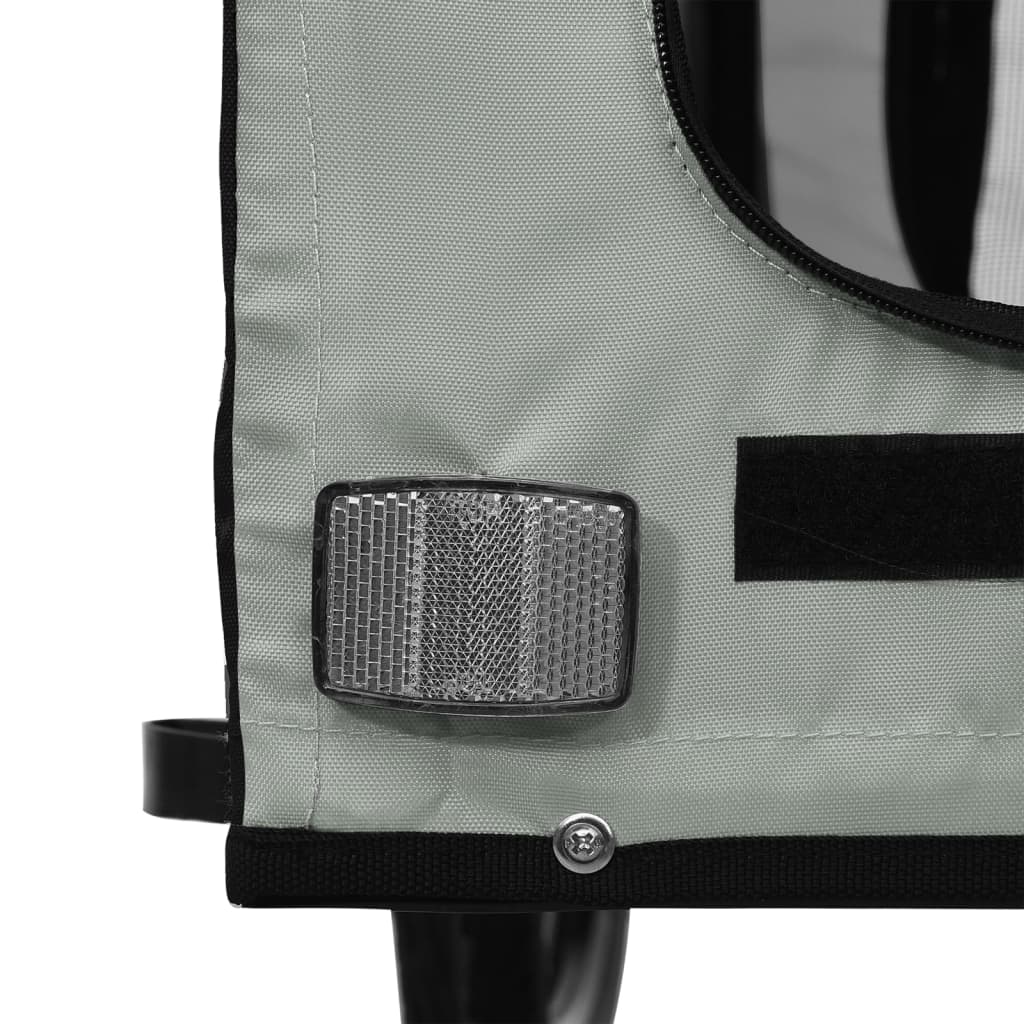 Remorque de vélo pour chien noir et gris tissu oxford et fer