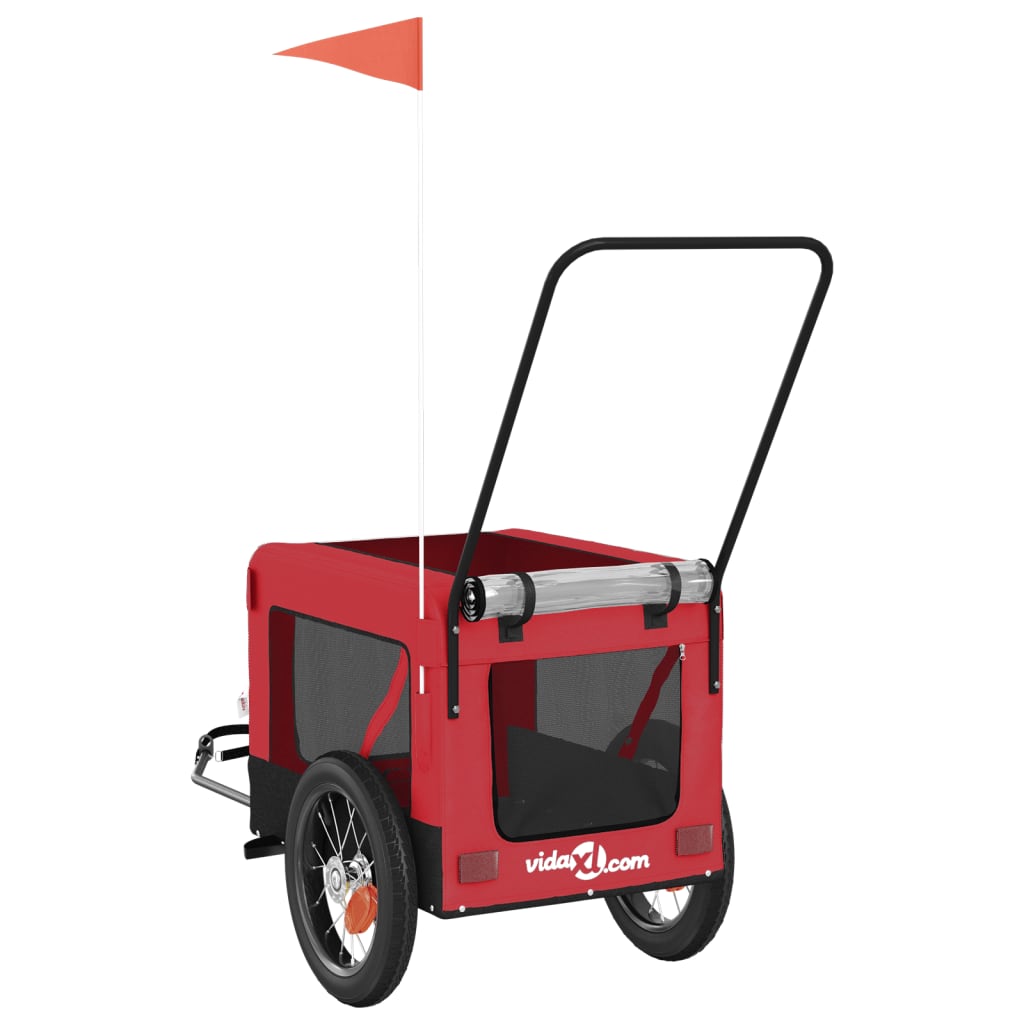 Remorque de vélo pour animaux de compagnie rouge et noir