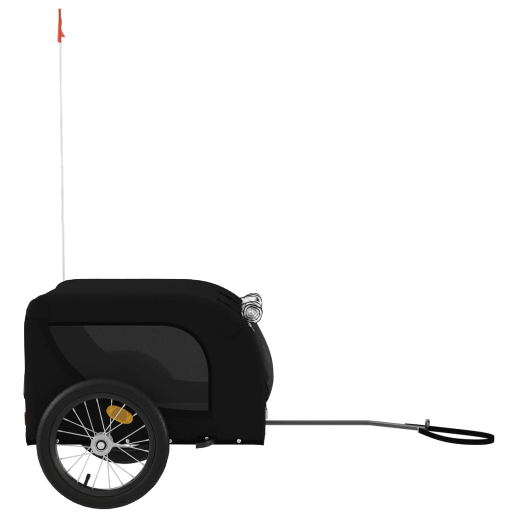 Remorque de vélo pour chien noir tissu oxford et fer