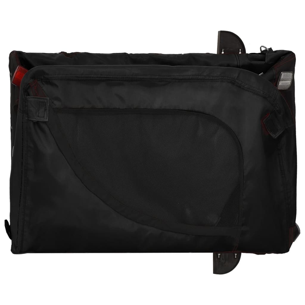 Remorque de vélo pour chien noir tissu oxford et fer