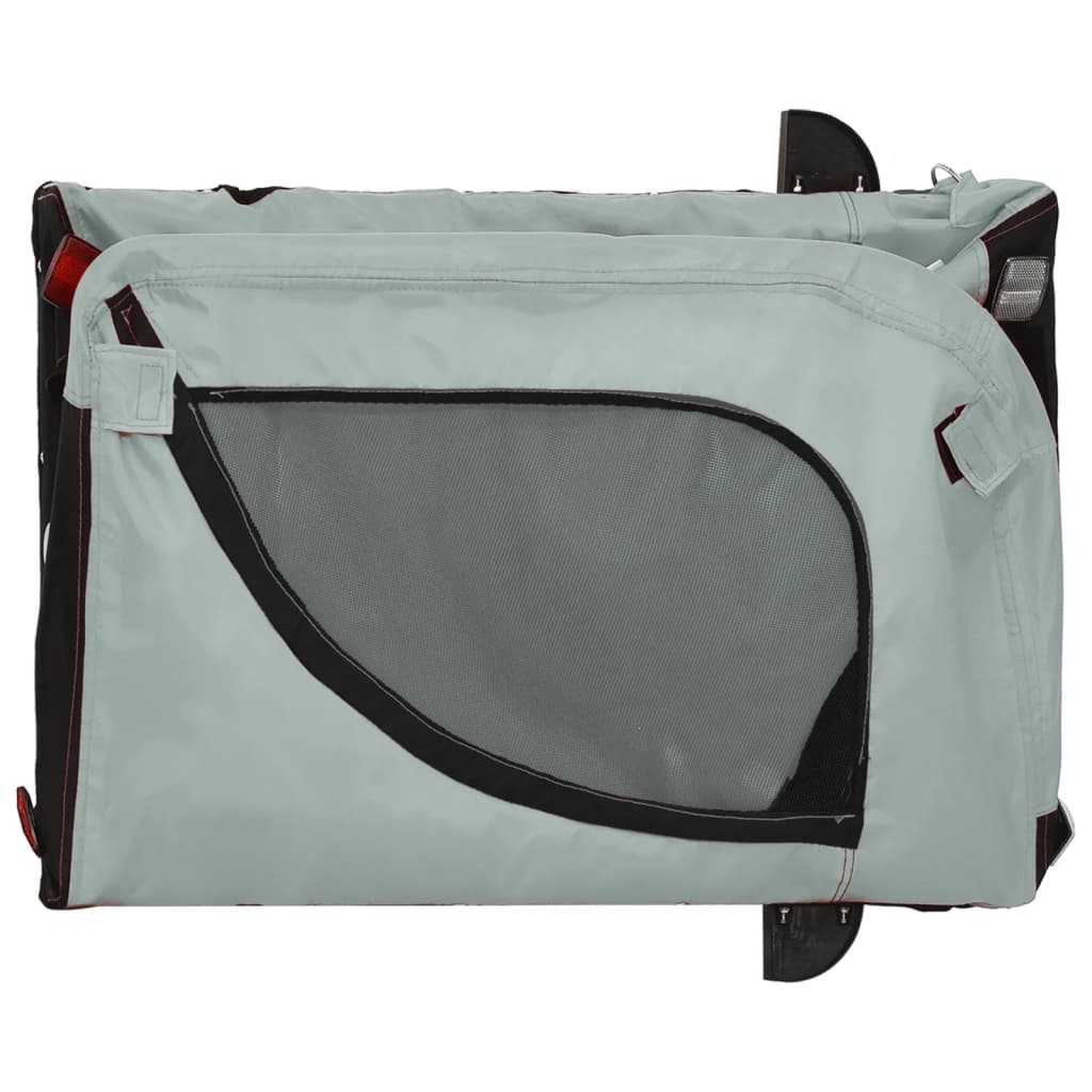 Remorque de vélo pour chien gris et noir tissu oxford et fer
