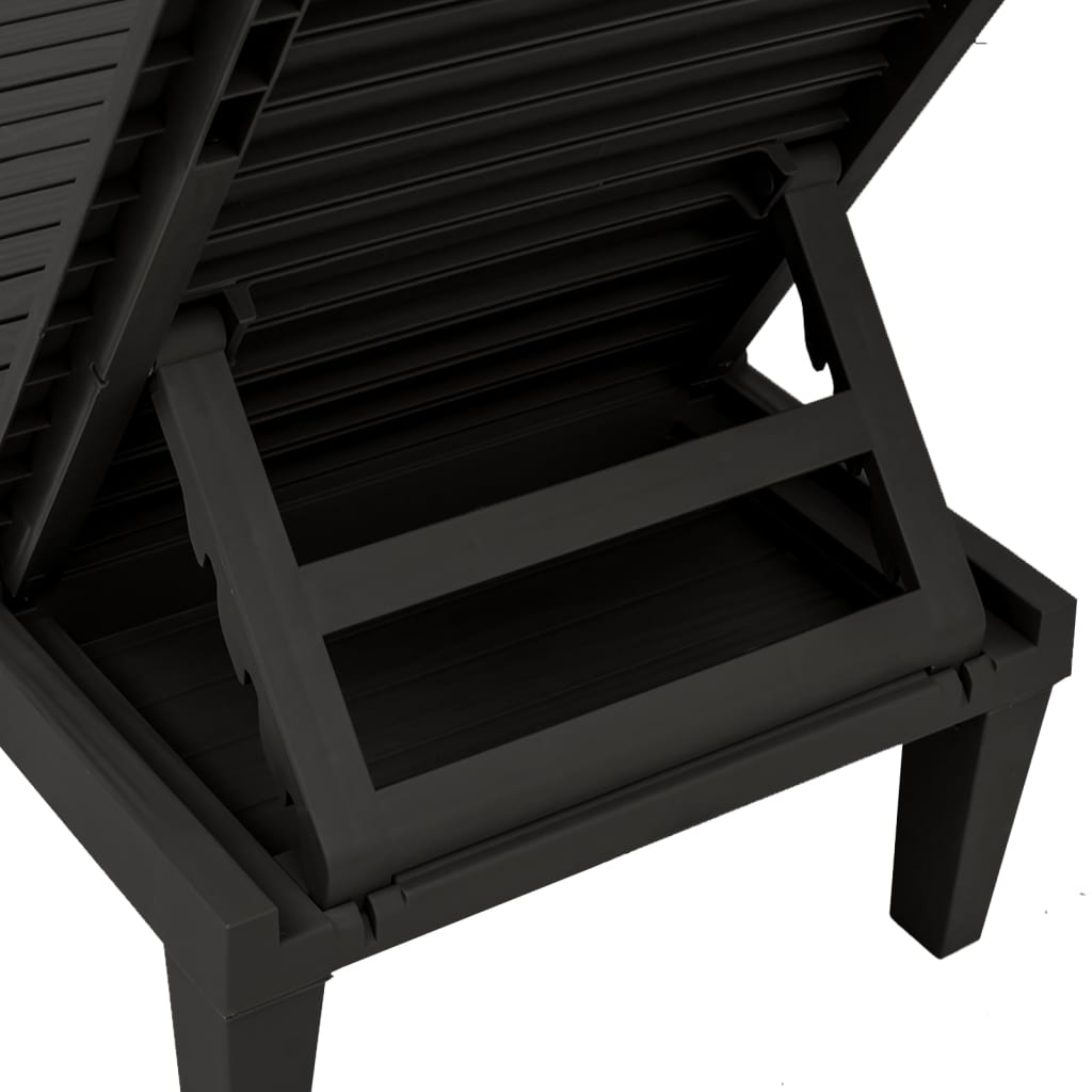 Chaise longue noir 155x58x83 cm polypropylène